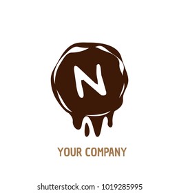 Letter N Logo. Chocolate Shape