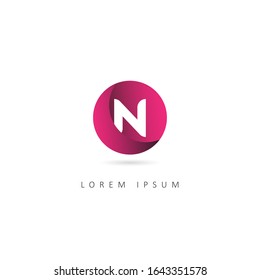 Letter N Logo with Circle Element. Design Vector Circle Logo Template