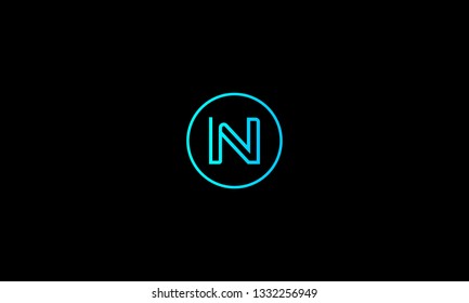 LETTER N LOGO WITH CIRCLE FRAME FOR LOGO DESIGN OR ILLUSTRATION USE