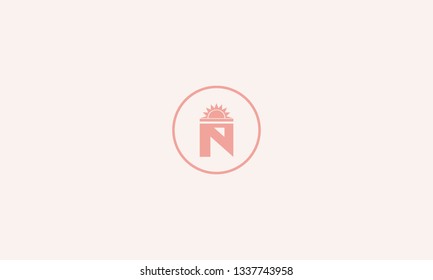 LETTER N LOGO WITH CIRCLE FRAME FOR LOGO DESIGN OR ILLUSTRATION USE