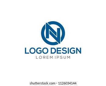 Letter N logo, Circle shape symbol