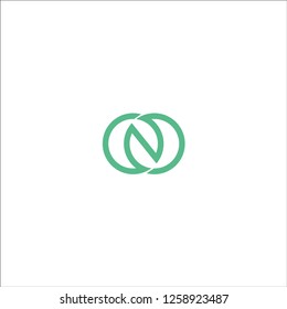 Letter N logo, Circle shape symbol, green