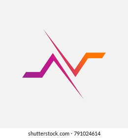 letter N logo concept,  N or number 2 abstract. alphabet logo icon