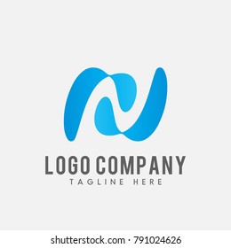 letter N logo concept,  N or number 2 abstract. alphabet logo icon