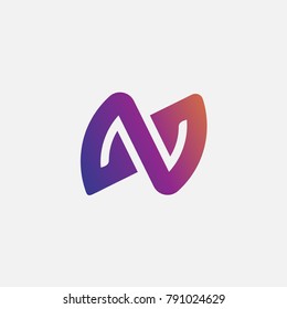 letter N logo concept,  N or number 2 abstract. alphabet logo icon