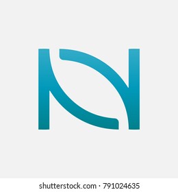 letter N logo concept,  N or number 2 abstract. alphabet logo icon