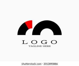 Letter i and n logo. Creative logo design with curved lines and semi-circles. Design for your business or company.