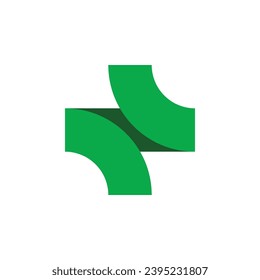 Letter N Logo. Cross Symbol. Plus Icon. Hospital Emblem. Health Sign Pharmacy Mark. Medical Logotype Template Element Design.