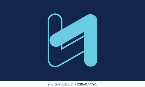 letter N logo in dark blue and light blue