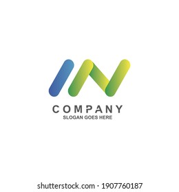 Letter i and n logo design