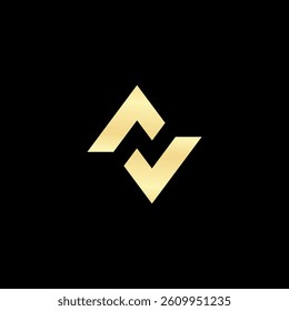 Letter N logo design with arrow sign. Vector