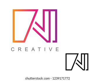 Letter N Logo Design With Box