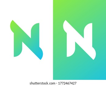 Letter 'N' logo design for brand and company with gradient style.
