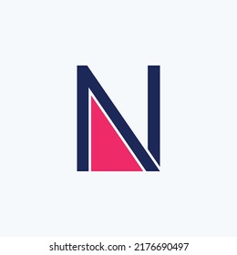 Letter N Logo Design. Colorful modern I and N letter logo design. I and N logo vector icon template. N initial letter logo.