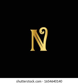 letter N logo design concept template