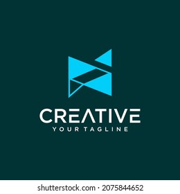 letter n logo design concept