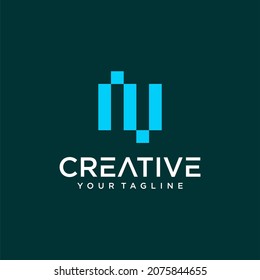 letter n logo design concept