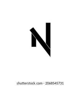 Buchstabe N Logo-Design kreativ in Schwarz-Weiß-Linie