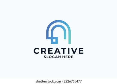Letter N logo design with creative combination.
