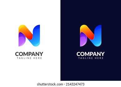 Diseño del logotipo de la letra N elegante con concepto creativo de gradiente