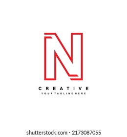 
Letter N logo design with elegant and luxurious style. Red line shape. suitable for Business Logo, Technology, company, etc. Logo Template Elements. initial letter N logo. N design