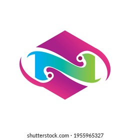 Letter N logo Design element