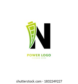 Letter N. Logo design for energy. Battery logo design element fit for company and busines