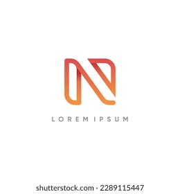 Letter N logo design idea with tech concept