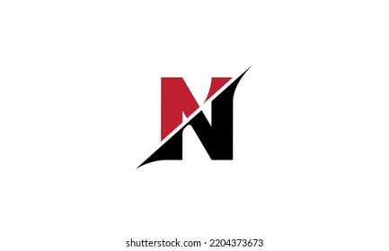 Letter N logo design. Initial letter N logo icon vector illustration.