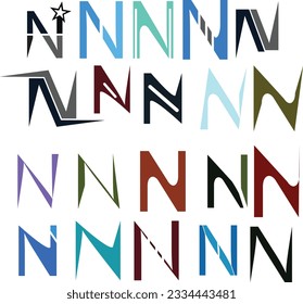 Diseño de logotipo de letra n modelo de icono de vector inicial
