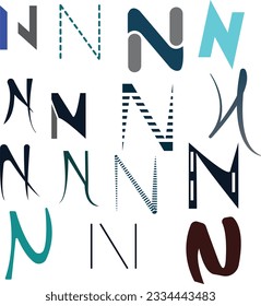 Letter n logo design initial vector monogram icon style template