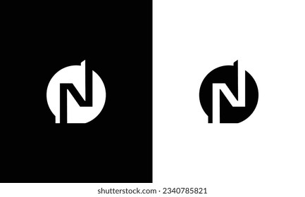 Letter n logo design initial vector monogram icon style template