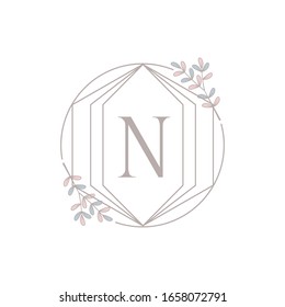 Diseño del logotipo de la letra N con vecto de hoja 10