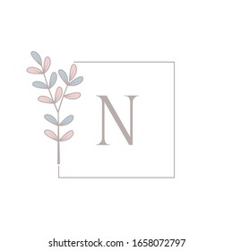 Letter N logo design with leaf vecto eps 10