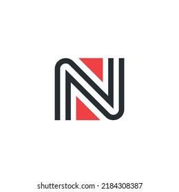 Diseño De Logotipo Carta N Con Líneas Y Triángulos