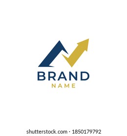 Buchstabe N Logo-Design in Verbindung mit dem Pfeilsymbol