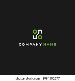 Diseño del logotipo de la letra "N" con símbolo de ubicación para su empresa