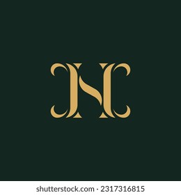 letter n logo design with luxury style