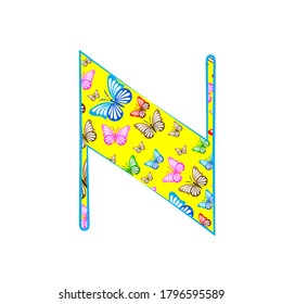 Buchstabe N Logo-Design aus Icon-Schmetterling