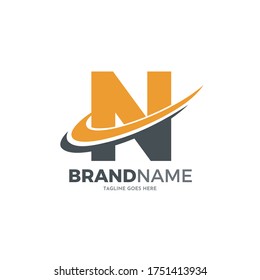 letter n logo design for marketing and finance business