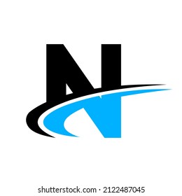 Letter N Logo Design For Marketing And Finance Business. Initial N Logotype Sign