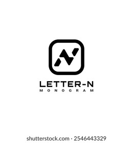 letter n logo design monogram style