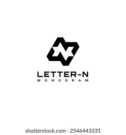 letter n logo design monogram style