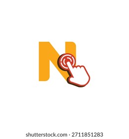 Letter N Logo-Design auf Touchscreen-Vektorvorlage
