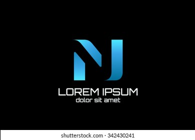 Letter N Logo design on black background.