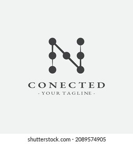 letra N logotipo diseño simple plantilla conectada en negro vector eps 10