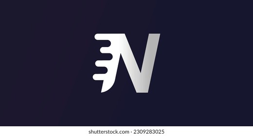 Diseño del logotipo de la letra N concepto simple Vector Premium