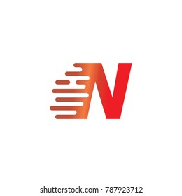 Letter N logo design simple concept fast design modern background white