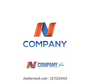 Letter N Logo Design. Studio Film Logo Template.