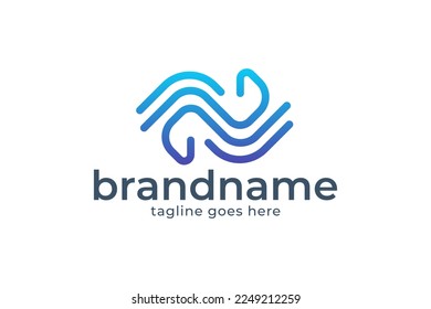 letter n logo design, technology logo design, marketing logo design